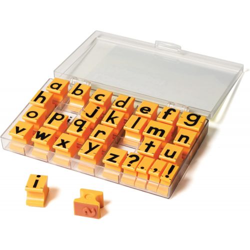  Educational Insights Alphabet Rubber Stamps - Lowercase 5/8, Set of 26 Letters and 4 Punctuation Marks: Perfect for Homeschool & Classroom, Ages 4+