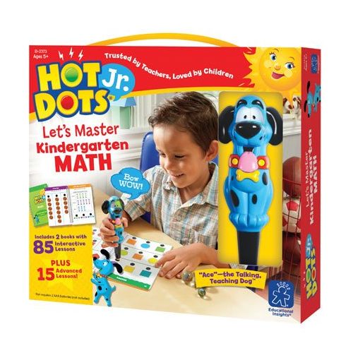  Educational Insights Hot Dots Jr. Let’s Master Kindergarten Math Set, Homeschool & School Readiness Learning Workbooks, 2 Books & Interactive Pen, 100 Math Lessons, Ages 5+