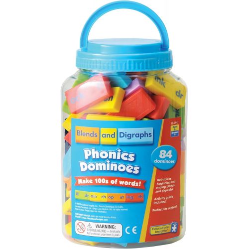  Educational Insights Phonics Dominoes - Blends & Digraphs, Ages 7 and Up, (84 pieces)