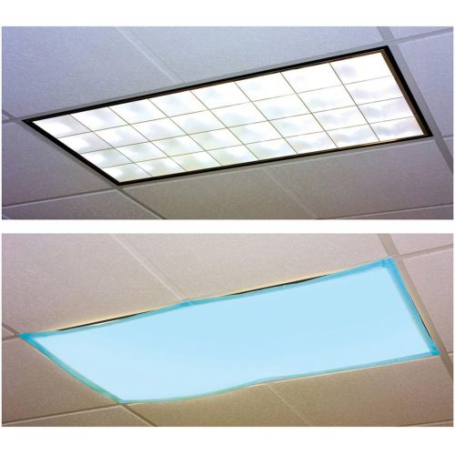  Educational Insights The Original Fluorescent Light Filters in Tranquil Blue 4-Pack, Reduce Glare & Flicker, Easy Setup for Office, Hospitals, Home & Classrooms