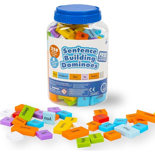  Educational Insights Sentence Building Dominoes, Ages 6 and Up, (114 Double-Sided Pieces and Storage Container)