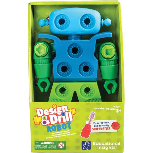  Educational Insights Design & Drill Robot: Kid-Powered Introduction to STEM for Preschoolers, Great Gifts for Boys & Girls 3+