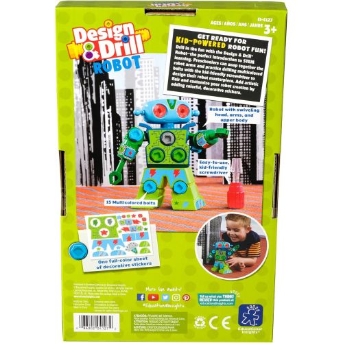  Educational Insights Design & Drill Robot: Kid-Powered Introduction to STEM for Preschoolers, Great Gifts for Boys & Girls 3+