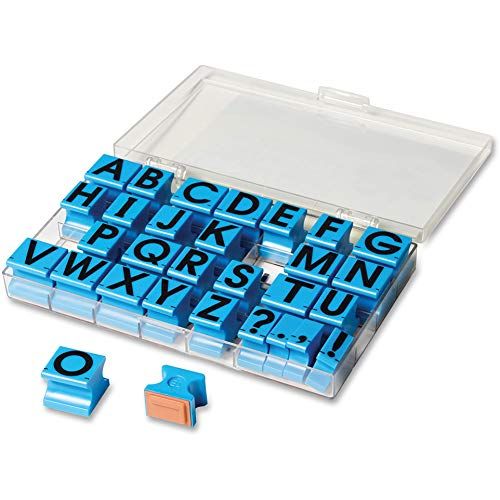  [아마존베스트]Educational Insights Alphabet Rubber Stamps - Uppercase 5/8, Set of 26 Letters and 4 Punctuation Marks: Perfect for Homeschool & Classroom, Ages 4+