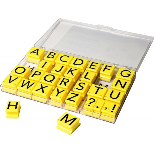  [아마존베스트]Educational Insights Jumbo Alphabet Rubber Stamps-Uppercase 1, Set of 26 Jumbo Letters and 4 Punctuation Marks: Perfect for Homeschool & Classroom, Ages 4+