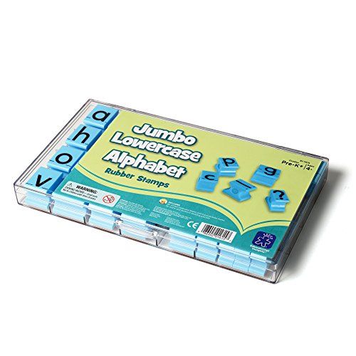  [아마존베스트]Educational Insights Jumbo Alphabet Rubber Stamps-Lowercase 1, Set of 26 Jumbo Letters and 4 Punctuation Marks: Perfect for Homeschool & Classroom, Ages 4+