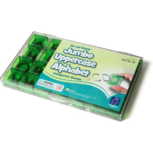  [아마존베스트]Educational Insights See & Stamp Jumbo Alphabet Transparent Stamps - Uppercase Alphabet Stamps, Set of 26 Uppercase Letters & 4 Punctuation Marks - Perfect for Homeschool or Classr