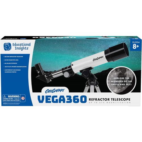  [아마존베스트]Educational Insights GeoSafari Vega 360 Telescope, Beginner Telescope for Kids & Adults, Supports STEM Learning, Great to Explore Space, Moon, & Stars