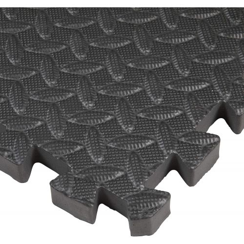  [아마존베스트]Edukit Protective mats set extra thick 2 cm premium fitness equipment underlay mat set of 4 60 x 60 cm 1.5 m² Black Floor Protection Mats Interlocking Indoor Outdoor