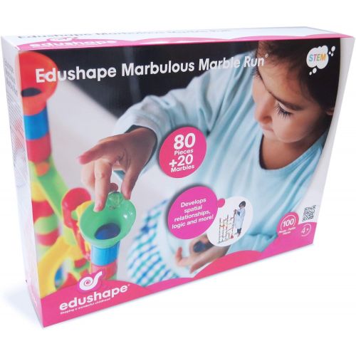  [아마존베스트]Edushape Marbulous Marble Run, 100 Piece Set, Multicolor