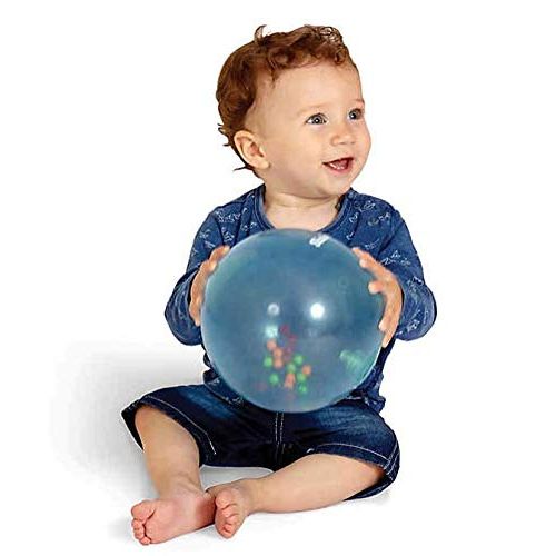  Edushape Sensory Toy Ball For Baby And Toddlers (7 Inch) - Multi-Color Mini Noisemaker Balls Inside - Fine Motor Skills Developmental Toy for Babies, Toddlers, Infants and Kids