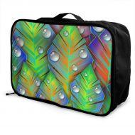 Edward Barnard-bag Leaves Dew Art Bright Lines Travel Lightweight Waterproof Foldable Storage Carry Luggage Large Capacity Portable Luggage Bag Duffel Bag