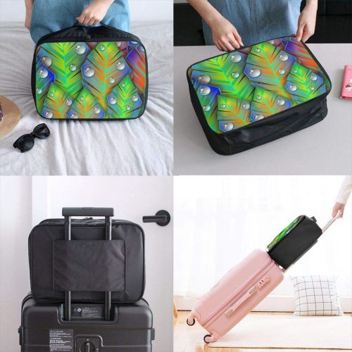  Edward Barnard-bag Leaves Dew Art Bright Lines Travel Lightweight Waterproof Foldable Storage Carry Luggage Large Capacity Portable Luggage Bag Duffel Bag