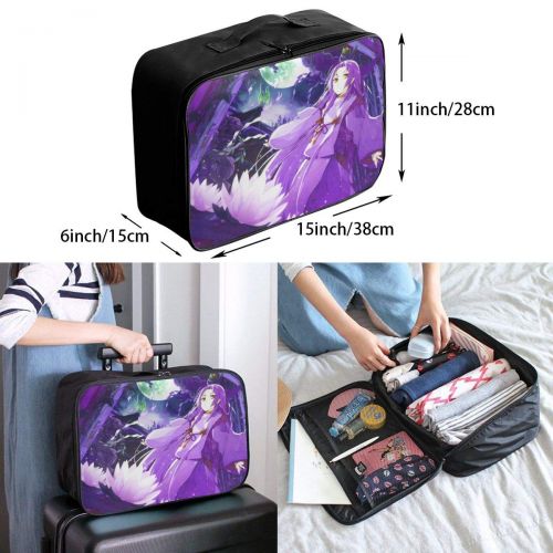  Edward Barnard-bag Waterlily Moon Animation Girl Travel Lightweight Waterproof Foldable Storage Carry Luggage Large Capacity Portable Luggage Bag Duffel Bag