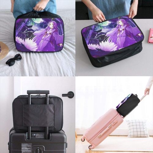  Edward Barnard-bag Waterlily Moon Animation Girl Travel Lightweight Waterproof Foldable Storage Carry Luggage Large Capacity Portable Luggage Bag Duffel Bag