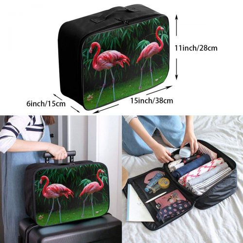  Edward Barnard-bag Flamingo Green Leaf Lawn Travel Lightweight Waterproof Foldable Storage Carry Luggage Large Capacity Portable Luggage Bag Duffel Bag