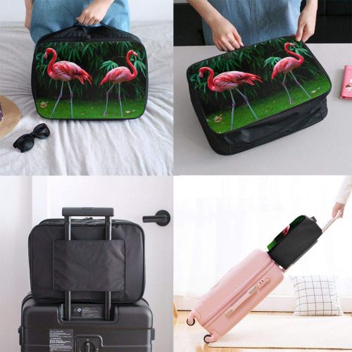  Edward Barnard-bag Flamingo Green Leaf Lawn Travel Lightweight Waterproof Foldable Storage Carry Luggage Large Capacity Portable Luggage Bag Duffel Bag