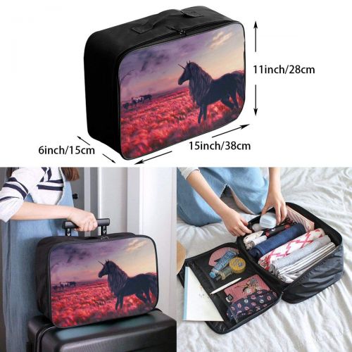  Edward Barnard-bag Horse Unicorn Art Travel Lightweight Waterproof Foldable Storage Carry Luggage Large Capacity Portable Luggage Bag Duffel Bag