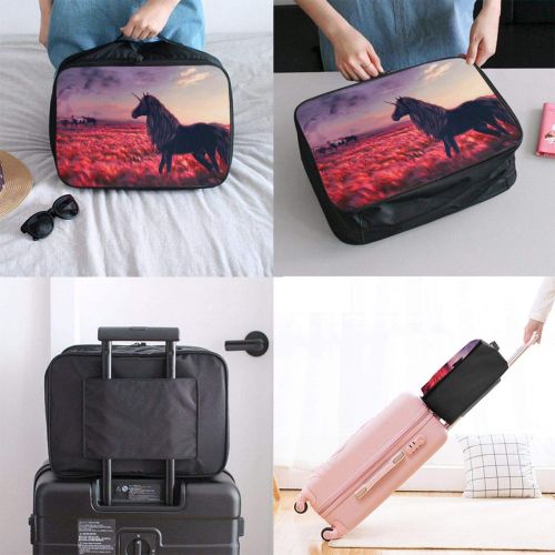  Edward Barnard-bag Horse Unicorn Art Travel Lightweight Waterproof Foldable Storage Carry Luggage Large Capacity Portable Luggage Bag Duffel Bag