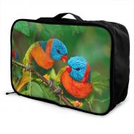 Edward Barnard-bag Two Beautiful Parrots Travel Lightweight Waterproof Foldable Storage Carry Luggage Large Capacity Portable Luggage Bag Duffel Bag