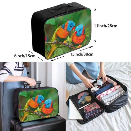  Edward Barnard-bag Two Beautiful Parrots Travel Lightweight Waterproof Foldable Storage Carry Luggage Large Capacity Portable Luggage Bag Duffel Bag