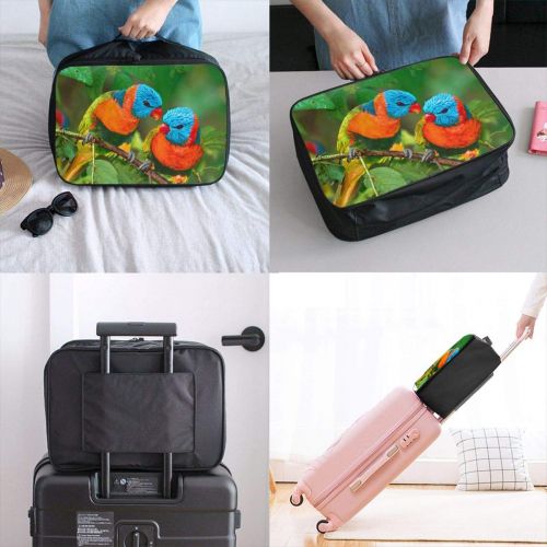  Edward Barnard-bag Two Beautiful Parrots Travel Lightweight Waterproof Foldable Storage Carry Luggage Large Capacity Portable Luggage Bag Duffel Bag