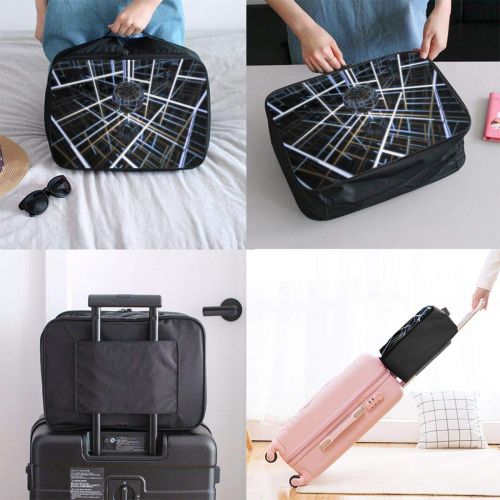  Edward Barnard-bag Ball Glow Space Lines Travel Lightweight Waterproof Foldable Storage Carry Luggage Large Capacity Portable Luggage Bag Duffel Bag