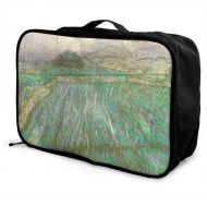 Edward Barnard-bag Van Gogh Wheat Field In Rain Travel Lightweight Waterproof Foldable Storage Carry Luggage Large Capacity Portable Luggage Bag Duffel Bag