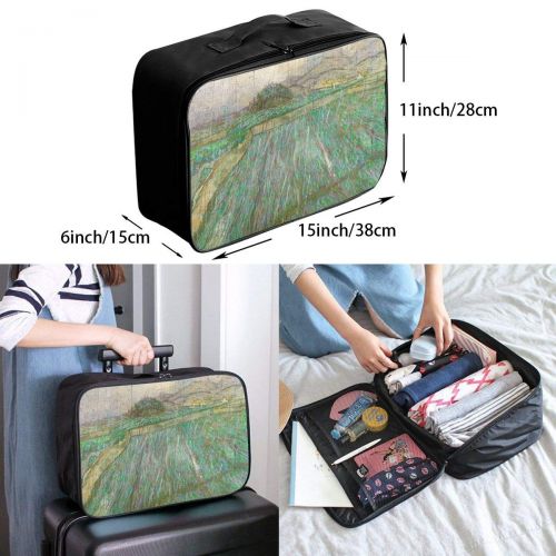  Edward Barnard-bag Van Gogh Wheat Field In Rain Travel Lightweight Waterproof Foldable Storage Carry Luggage Large Capacity Portable Luggage Bag Duffel Bag