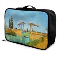 Edward Barnard-bag Van Gogh - Pont De Langlois Travel Lightweight Waterproof Foldable Storage Carry Luggage Large Capacity Portable Luggage Bag Duffel Bag