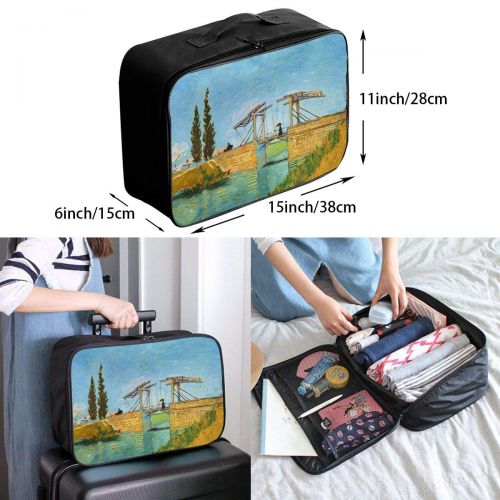  Edward Barnard-bag Van Gogh - Pont De Langlois Travel Lightweight Waterproof Foldable Storage Carry Luggage Large Capacity Portable Luggage Bag Duffel Bag