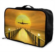 Edward Barnard-bag Airplane Sunset Wharf Travel Lightweight Waterproof Foldable Storage Carry Luggage Large Capacity Portable Luggage Bag Duffel Bag