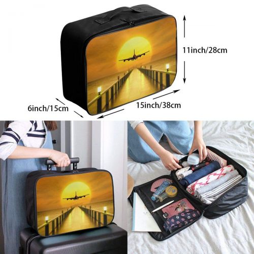  Edward Barnard-bag Airplane Sunset Wharf Travel Lightweight Waterproof Foldable Storage Carry Luggage Large Capacity Portable Luggage Bag Duffel Bag