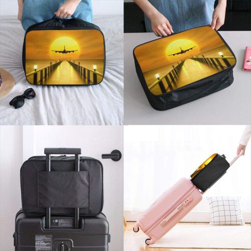  Edward Barnard-bag Airplane Sunset Wharf Travel Lightweight Waterproof Foldable Storage Carry Luggage Large Capacity Portable Luggage Bag Duffel Bag