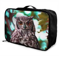 Edward Barnard-bag Owl Yellow Eyes Close-up Travel Lightweight Waterproof Foldable Storage Carry Luggage Large Capacity Portable Luggage Bag Duffel Bag