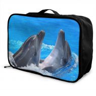 Edward Barnard-bag Dolphins Playing In The Water Travel Lightweight Waterproof Foldable Storage Carry Luggage Large Capacity Portable Luggage Bag Duffel Bag