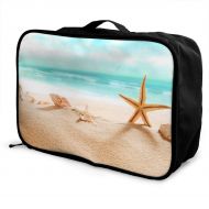 Edward Barnard-bag Shells Starfish Coast Sea Sand Beach Travel Lightweight Waterproof Foldable Storage Carry Luggage Large Capacity Portable Luggage Bag Duffel Bag