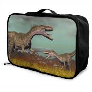 Edward Barnard-bag Dinosaurs Two Grass Animals 3D Travel Lightweight Waterproof Foldable Storage Carry Luggage Large Capacity Portable Luggage Bag Duffel Bag