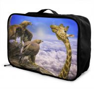 Edward Barnard-bag Funny Giraffes And Eagles Travel Lightweight Waterproof Foldable Storage Carry Luggage Large Capacity Portable Luggage Bag Duffel Bag