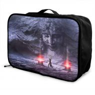 Edward Barnard-bag Magic Mage Wizard Stones Wall Face Fantasy Travel Lightweight Waterproof Foldable Storage Carry Luggage Large Capacity Portable Luggage Bag Duffel Bag