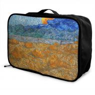 Edward Barnard-bag Van Gogh Landscape With Wheat Sheaves And Rising Moon Travel Lightweight Waterproof Foldable Storage Carry Luggage Large Capacity Portable Luggage Bag Duffel Bag