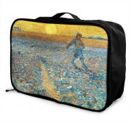 Edward Barnard-bag Vincent Van Gogh The Sower (Sower At Sunset) Travel Lightweight Waterproof Foldable Storage Carry Luggage Large Capacity Portable Luggage Bag Duffel Bag