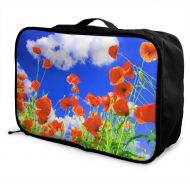 Edward Barnard-bag Sweet Red Flowers And Clouds Travel Lightweight Waterproof Foldable Storage Carry Luggage Large Capacity Portable Luggage Bag Duffel Bag