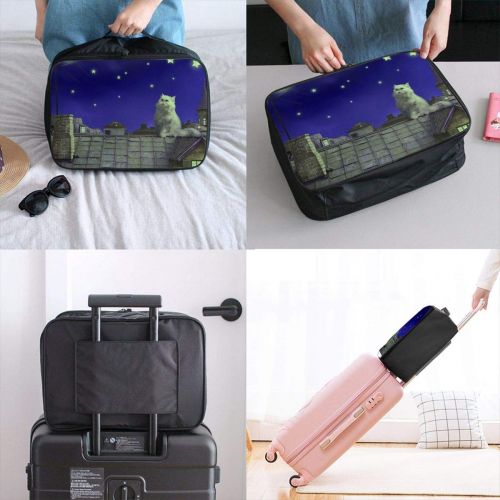  Edward Barnard-bag Persian Cat Kitten Stars Moon Travel Lightweight Waterproof Foldable Storage Carry Luggage Large Capacity Portable Luggage Bag Duffel Bag