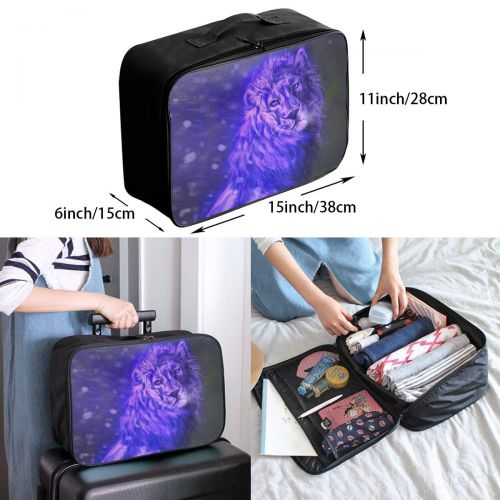  Edward Barnard-bag Flame Lion Art Travel Lightweight Waterproof Foldable Storage Carry Luggage Large Capacity Portable Luggage Bag Duffel Bag