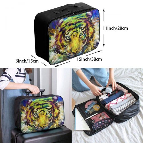  Edward Barnard-bag Artwork Carnivore Predator Tiger Travel Lightweight Waterproof Foldable Storage Carry Luggage Large Capacity Portable Luggage Bag Duffel Bag