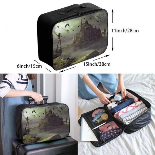  Edward Barnard-bag Stones Birds Castles Clouds Fantasy Girls Travel Lightweight Waterproof Foldable Storage Carry Luggage Large Capacity Portable Luggage Bag Duffel Bag