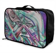 Edward Barnard-bag Graffiti Street Art Face Travel Lightweight Waterproof Foldable Storage Carry Luggage Large Capacity Portable Luggage Bag Duffel Bag