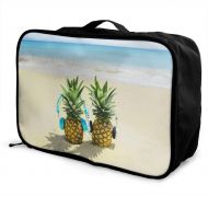 Edward Barnard-bag Pineapple Holiday And Sea View Travel Lightweight Waterproof Foldable Storage Carry Luggage Large Capacity Portable Luggage Bag Duffel Bag