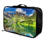 Edward Barnard-bag Lake Mountains Grass Sky Travel Lightweight Waterproof Foldable Storage Carry Luggage Large Capacity Portable Luggage Bag Duffel Bag